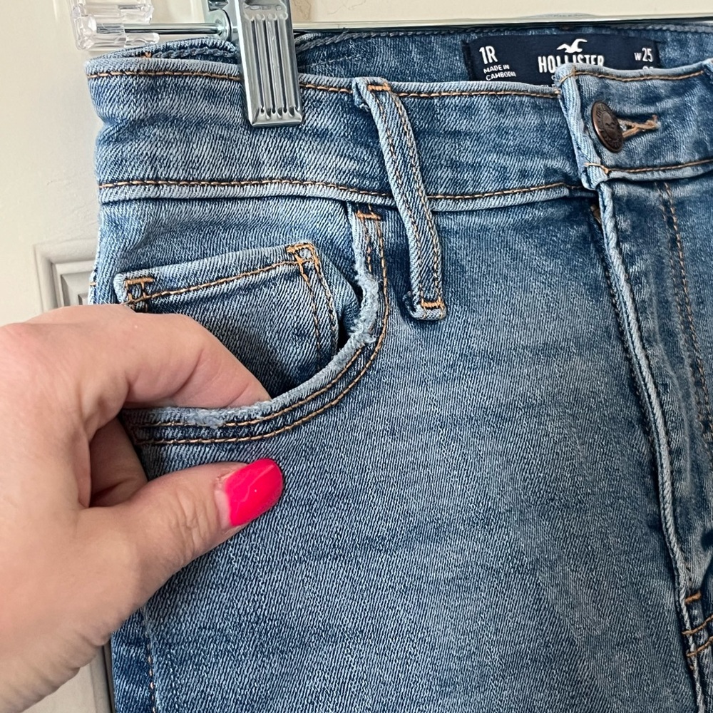 Hollister Vintage Flare Distressed Soft Stretch Medium Was Women's Jeans Size 1 - Picture 6 of 16